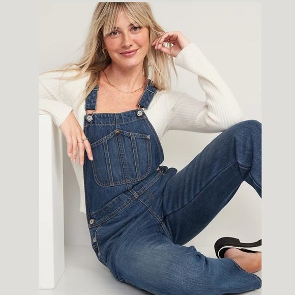 NWOT! Slouchy Straight Workwear Non-Stretch Jean Overalls - Multiple Sizes - Picture 2 of 5